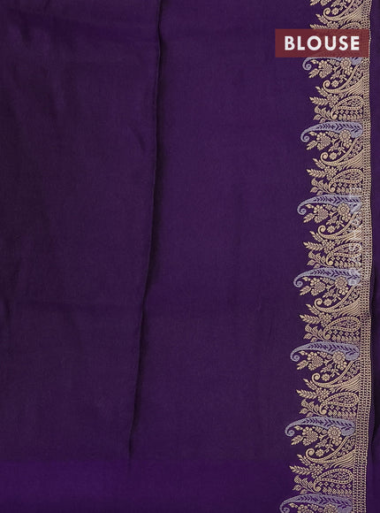 Banarasi mushru silk saree violet with allover zari weaves and zari woven border