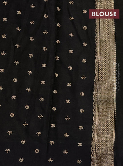 Banarasi mushru silk saree black with allover zari weaves and zari woven border