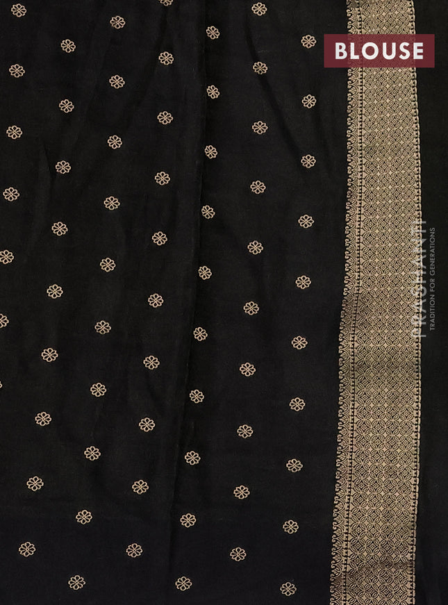 Banarasi mushru silk saree black with allover zari weaves and zari woven border