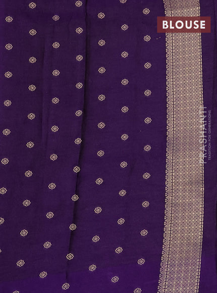 Banarasi mushru silk saree violet with allover zari weaves and zari woven border