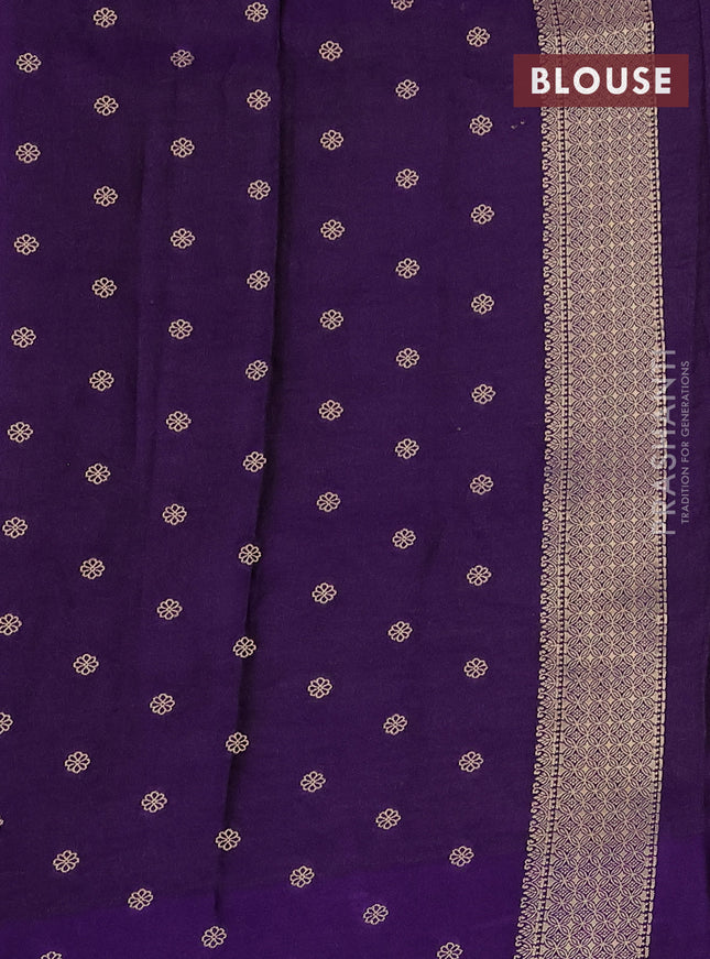 Banarasi mushru silk saree violet with allover zari weaves and zari woven border