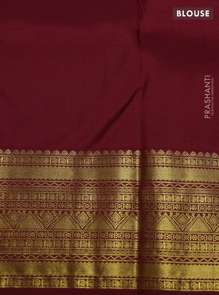 Pure kanchipuram silk saree maroon with zari woven buttas and zari woven border