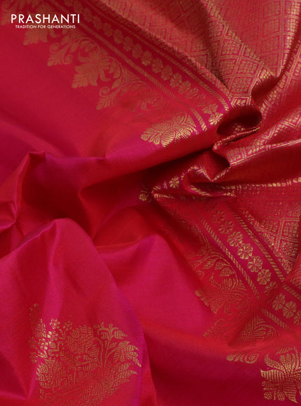 Pure kanchipuram silk saree pink with zari woven buttas and long zari woven border