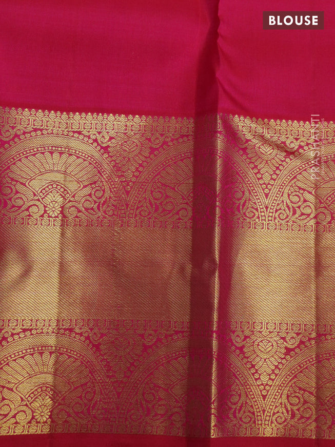 Pure kanchipuram silk saree pink with zari woven buttas and long zari woven border