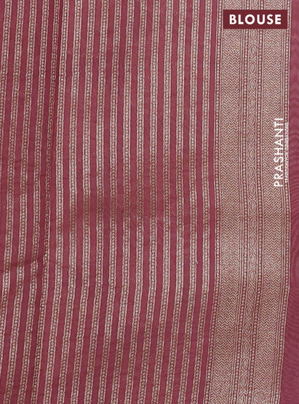 Banarasi silk cotton saree off white and pastel maroon with allover thread & zari woven butta weaves and woven border