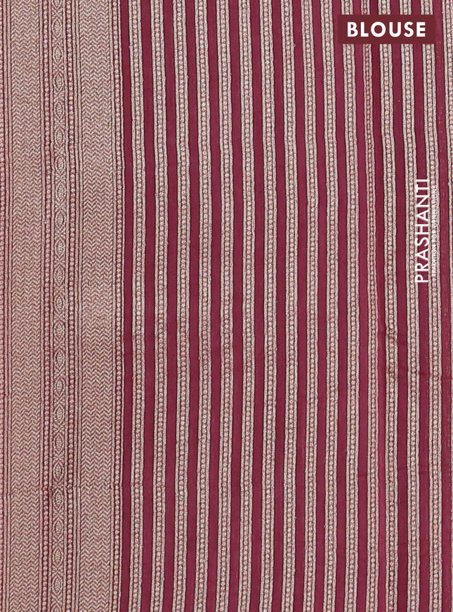 Banarasi silk cotton saree mustard yellow and pastel maroon with allover thread & zari woven butta weaves and woven border