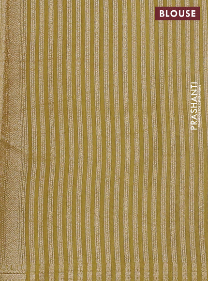 Banarasi silk cotton saree mauve pink and yellow shade with allover thread & zari woven butta weaves and woven border