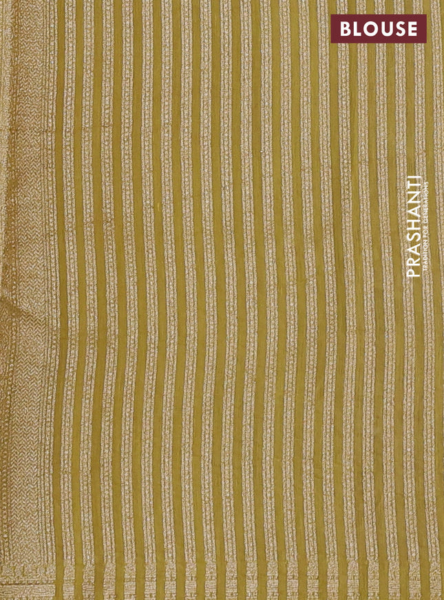 Banarasi silk cotton saree mauve pink and yellow shade with allover thread & zari woven butta weaves and woven border