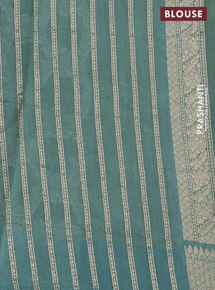 Banarasi silk cotton saree lime yellow shade and pastel blue with allover thread & zari weaves and woven border