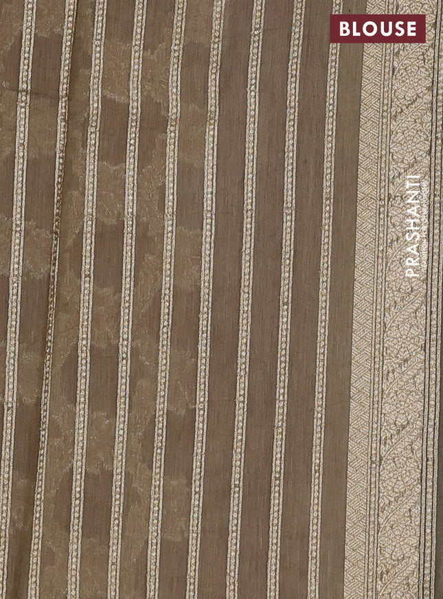 Banarasi silk cotton saree mauve pink and elaichi green with allover thread & zari weaves and woven border