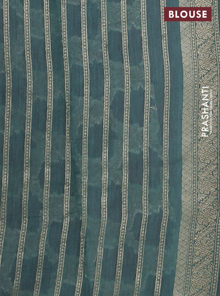 Banarasi silk cotton saree maroon shade and teal green shade with allover thread & zari weaves and woven border