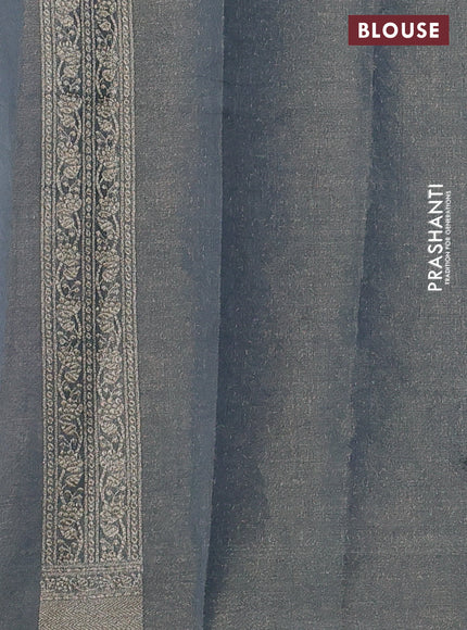 Banarasi tissue silk cotton saree pastel purple and peacock blue with allover thread & zari woven butta weaves and woven border