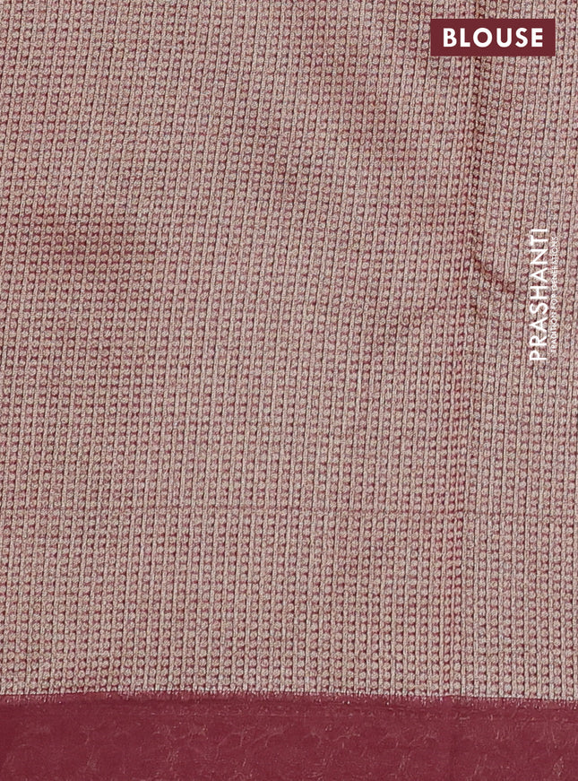 Banarasi silk cotton saree elaichi green and maroon shade with allover zari woven brocade weaves and woven border