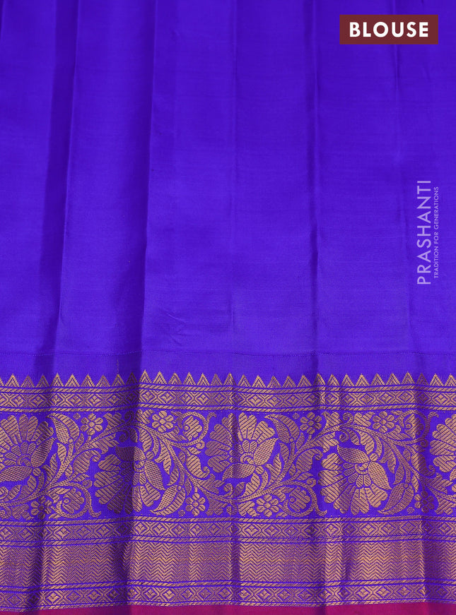 Pure gadwal silk saree dual shade of teal green and blue with zari woven buttas and zari woven border