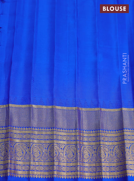 Pure gadwal silk saree pink and blue with zari woven buttas and temple design zari woven border