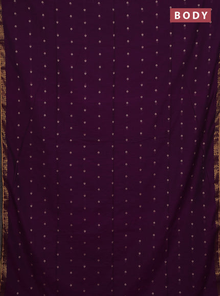 Bengal soft cotton saree purple with thread woven buttas and zari woven border