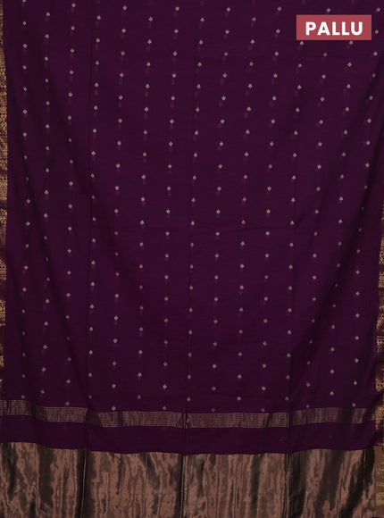 Bengal soft cotton saree purple with thread woven buttas and zari woven border