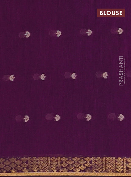 Bengal soft cotton saree purple with thread woven buttas and zari woven border