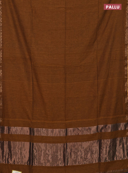Bengal soft cotton saree mustard shade with plain body and zari woven border