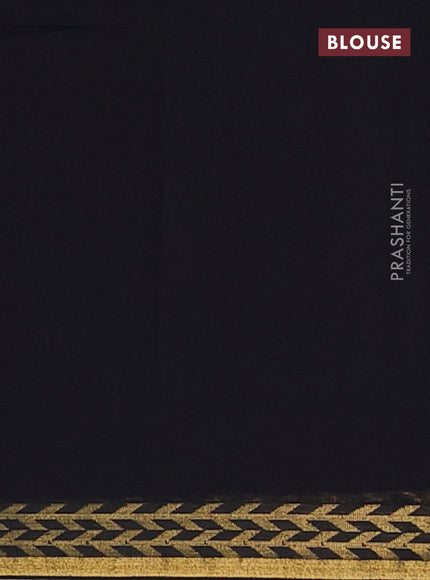 Bengal soft cotton saree black with plain body and zari woven border