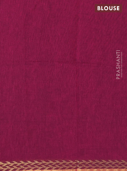 Bengal soft cotton saree maroon with plain body and zari woven border