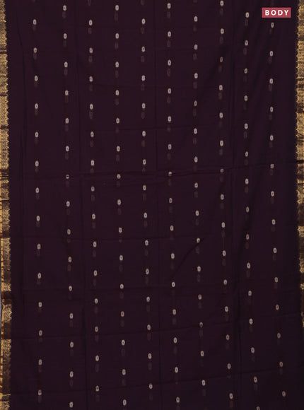 Bengal soft cotton saree wine shade with thread woven buttas and zari woven border