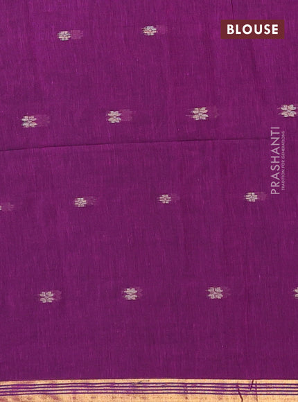 Bengal soft cotton saree purple with thread woven buttas and zari woven border