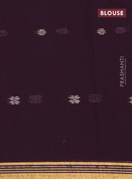 Bengal soft cotton saree wine shade with thread woven buttas and zari woven border