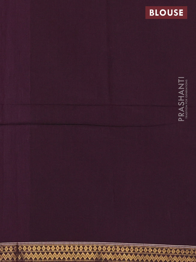 Bengal soft cotton saree deep wine with plain body and zari woven border