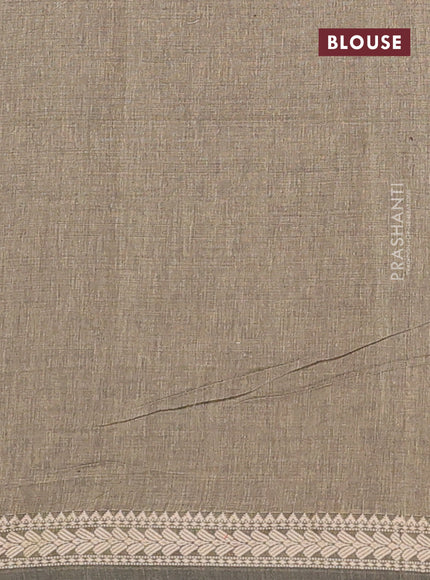 Bengal soft cotton saree maroon with plain body and thread woven border