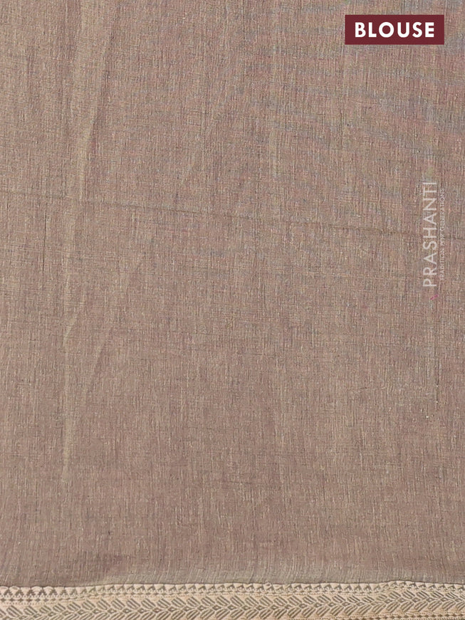 Bengal soft cotton saree dark magenta pink with plain body and thread woven border