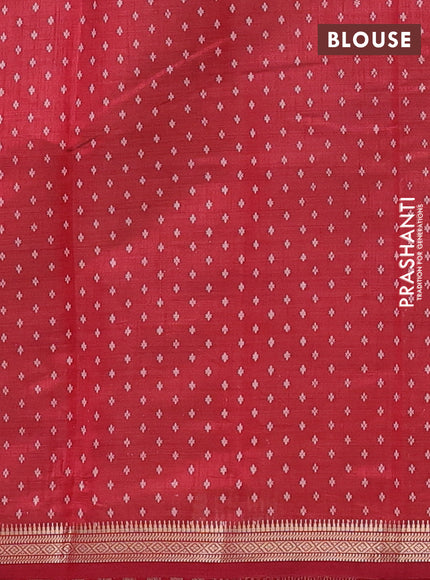 Semi raw silk saree maroon with allover butta prints and zari woven border