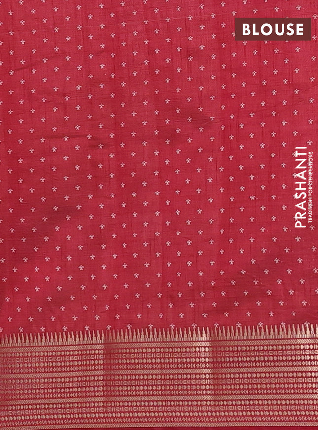 Semi raw silk saree maroon with allover paisley butta prints and zari woven border