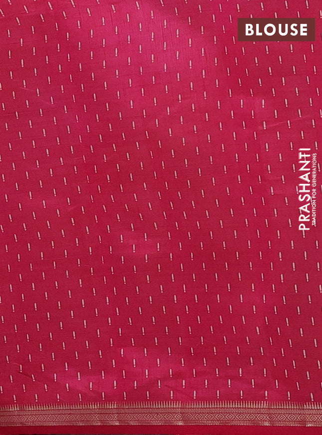 Semi raw silk saree pink with allover geometric prints and zari woven border