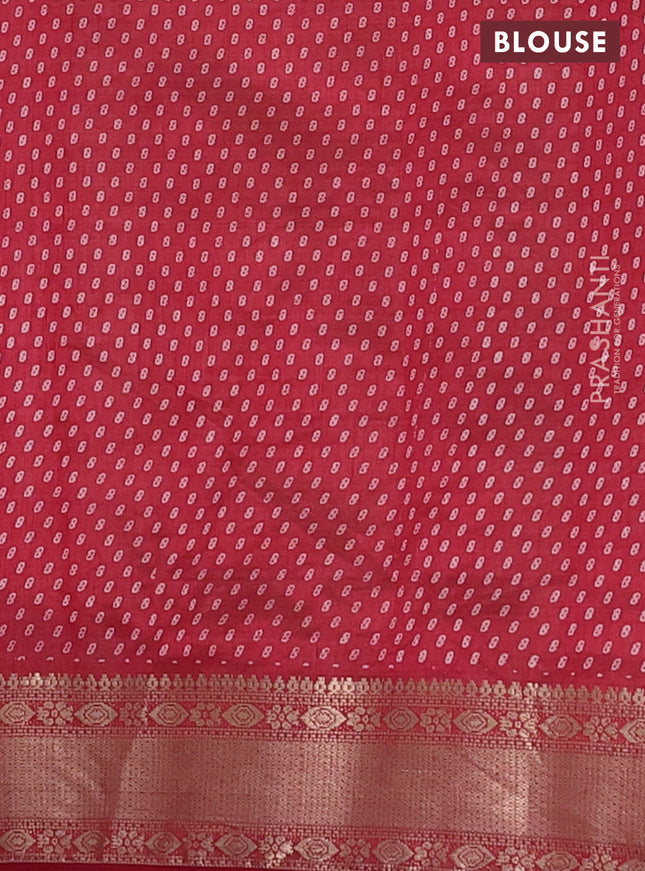 Semi raw silk saree maroon with allover geometric prints and zari woven border