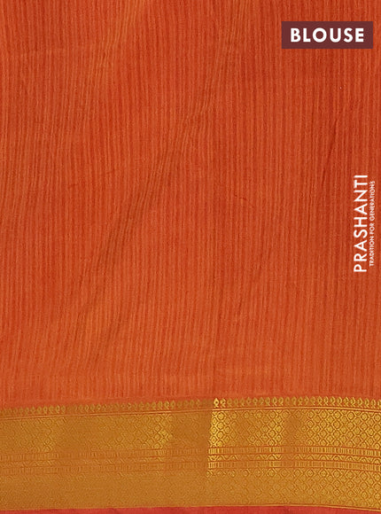 Semi tussar saree pink and dark mustard with allover ikat prints and zari woven border