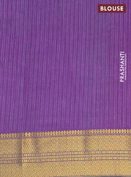 Semi tussar saree teal blue and purple with allover ikat prints and zari woven border