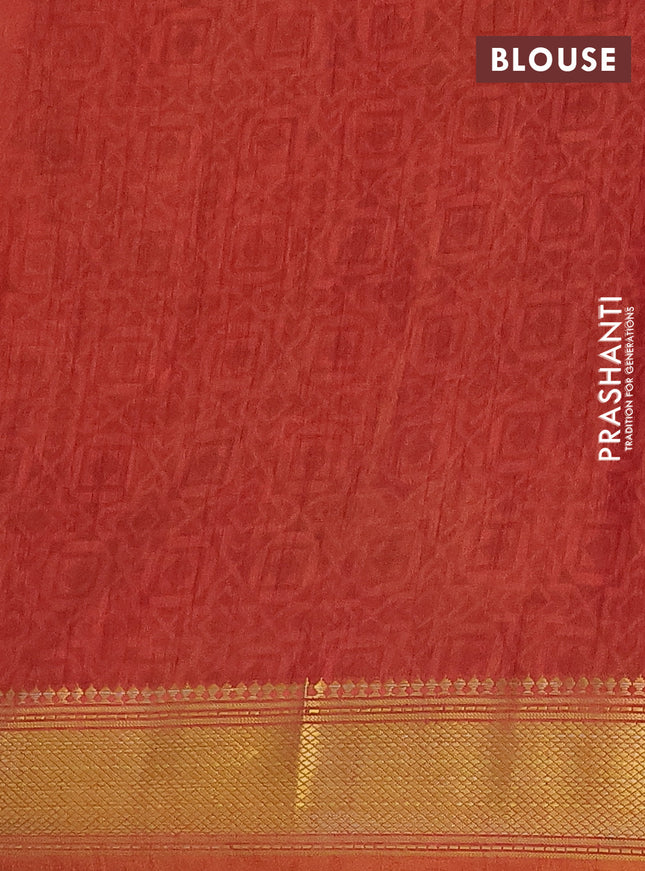 Semi tussar saree mustard yellow and dual shade of pink with allover ikat prints and zari woven border
