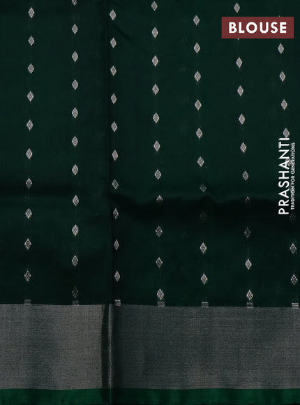 Pure uppada silk saree grey shade and green with allover silver zari woven buttas and silver zari woven border