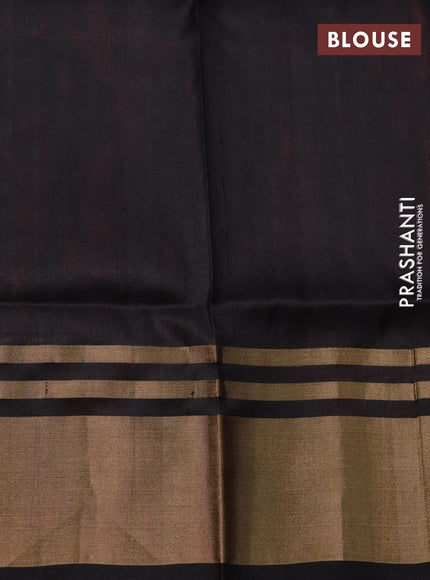 Pure uppada silk saree red and black with allover silver & gold zari weaves and zari woven border