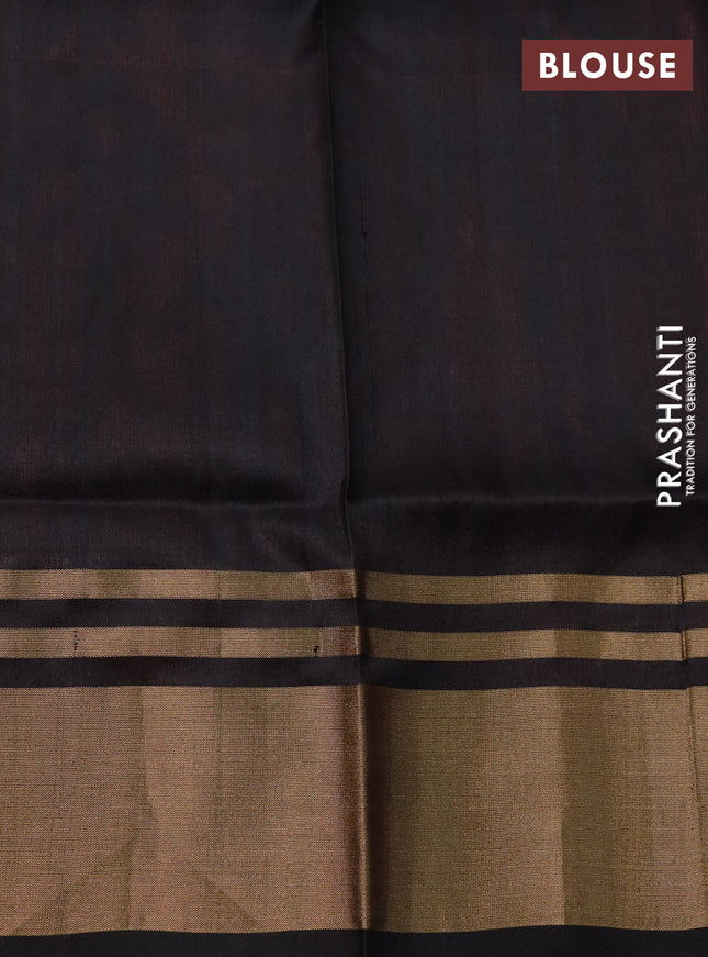 Pure uppada silk saree red and black with allover silver & gold zari weaves and zari woven border