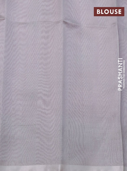 Pure uppada silk saree dark pink with silver zari woven buttas and silver zari woven border