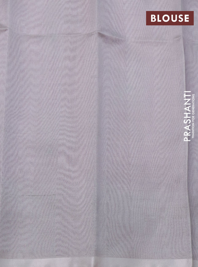 Pure uppada silk saree dark pink with silver zari woven buttas and silver zari woven border