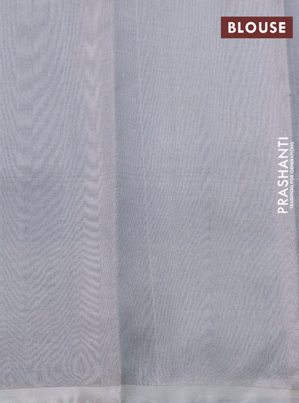 Pure uppada silk saree cs blue with silver zari woven buttas and silver zari woven border