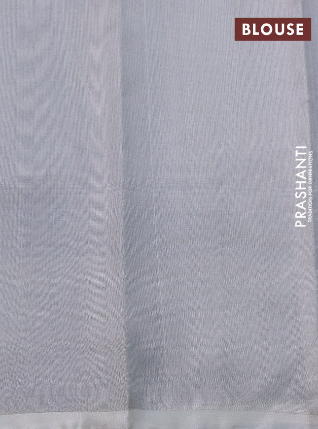 Pure uppada silk saree cs blue with silver zari woven buttas and silver zari woven border