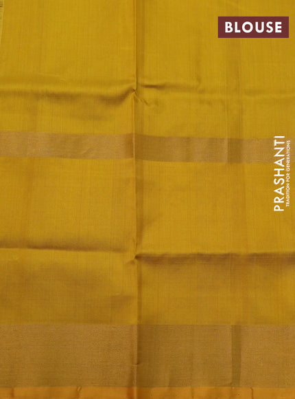 Pure uppada silk saree purple and yellow with thread & zari woven butta weaves and long zari woven butta border