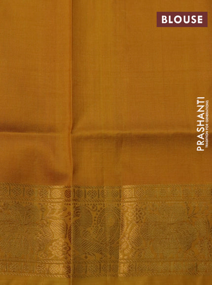 Pure uppada silk saree pink and mustard yellow with silver & gold zari woven buttas and zari woven border