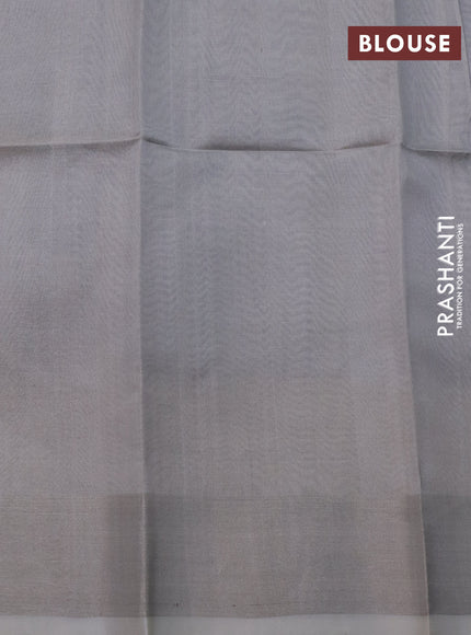 Pure uppada silk saree cs blue with silver zari woven floral buttas and silver zari woven border