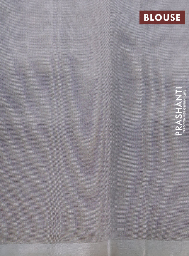 Pure uppada silk saree pista green with silver zari woven floral buttas and silver zari woven border