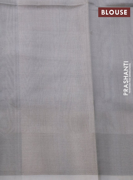 Pure uppada silk saree bluish grey with silver zari woven buttas and silver zari woven border